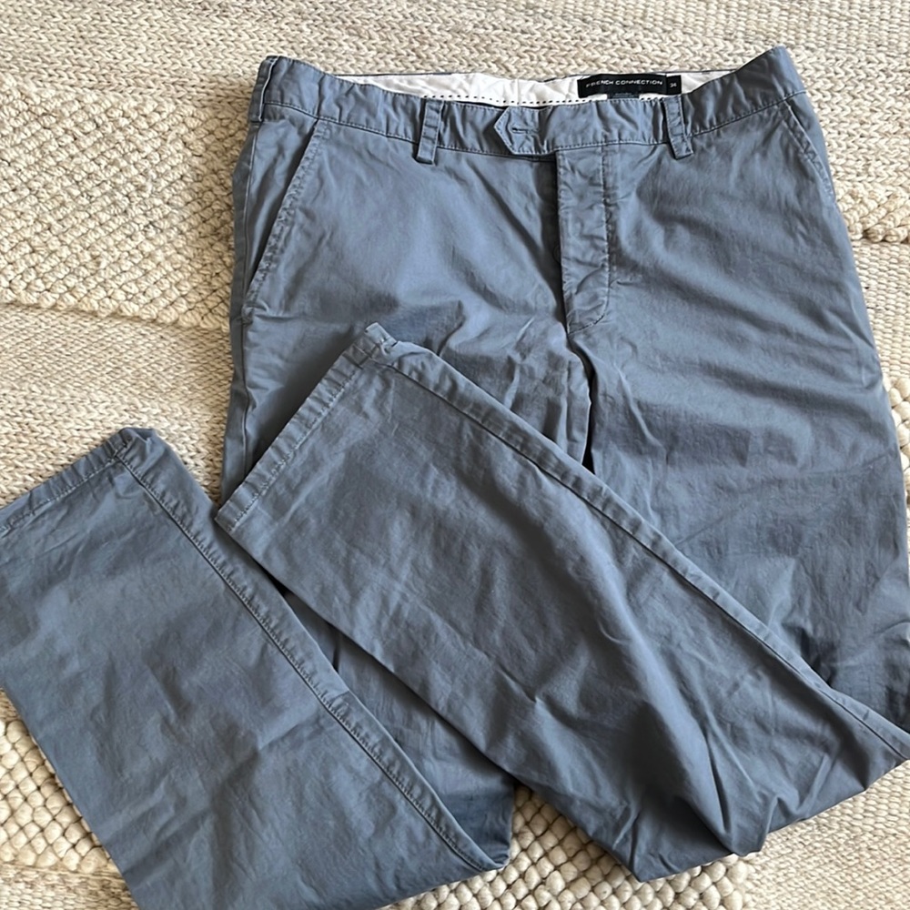 French Connection Mens Light Blue 34 Chino Pant